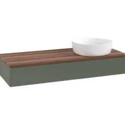 V&b antao servantskap 1 skuff glatt 1200x190x500 høyre u/kranhull grønn/valnøtt