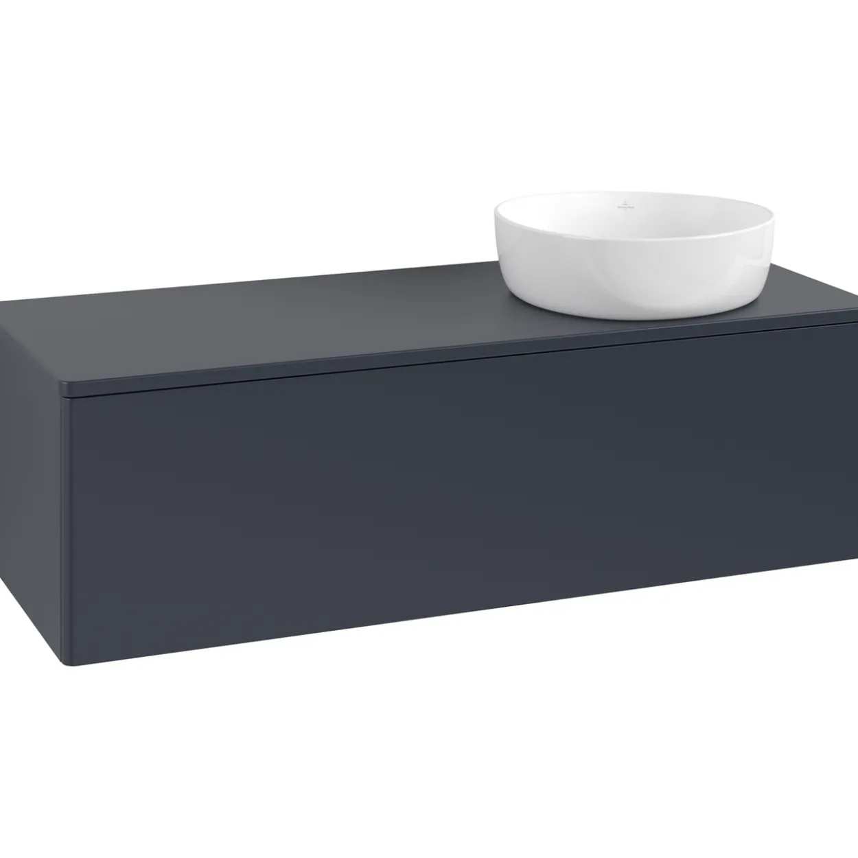 V&b antao servantskap 1 skuff glatt 1200x360x500 høyre u/kranhull m/lys blå