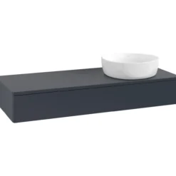 V&b antao servantskap 1 skuff glatt 1200x190x500 høyre u/kranhull m/lys blå