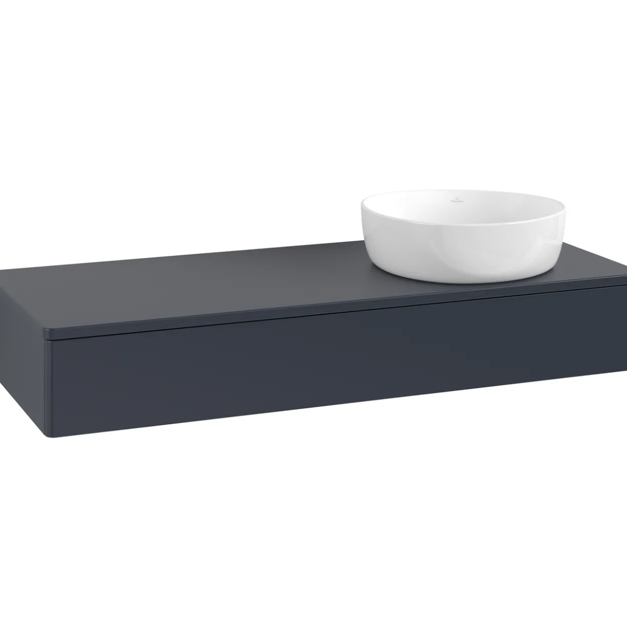 V&b antao servantskap 1 skuff glatt 1200x190x500 høyre u/kranhull m/lys blå