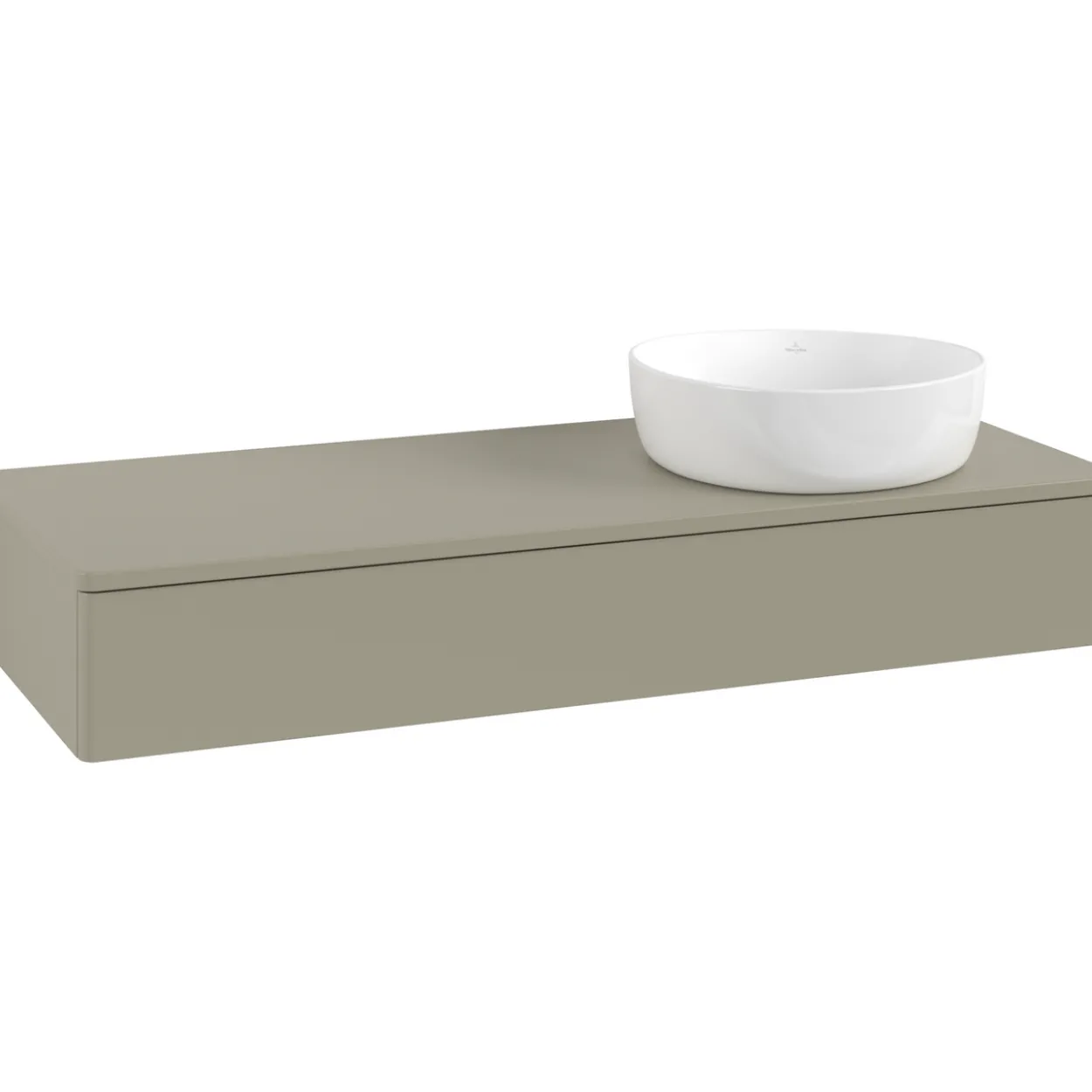 V&b antao servantskap 1 skuff glatt 1200x190x500 høyre u/kranhull m/lys stengrå
