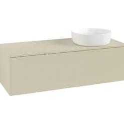 V&b antao servantskap 1 skuff glatt 1200x360x500 høyre u/kranhull silkegrå