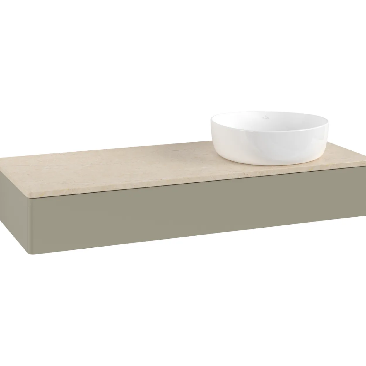 V&b antao servantskap 1 skuff glatt 1200x190x500 høyre u/kranhull stengrå/créme