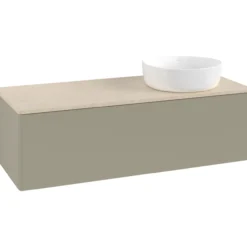 V&b antao servantskap 1 skuff glatt 1200x360x500 høyre u/kranhull stengrå/créme