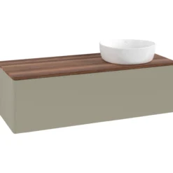 V&b antao servantskap 1 skuff glatt 1200x360x500 høyre u/kranhull stengrå/valnøtt
