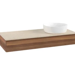 V&b antao servantskap 1 skuff glatt 1200x190x500 høyre u/kranhull valnøtt/créme