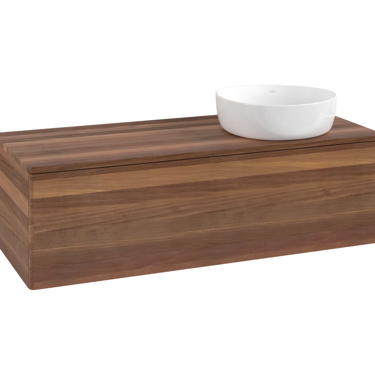 V&b antao servantskap 1 skuff glatt 1200x360x500 høyre u/kranhull valnøtt/valnøtt