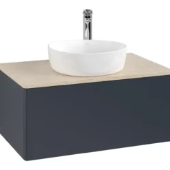 V&b antao servantskap 1 skuff glatt 800x360x500 m/kranhull blå/créme