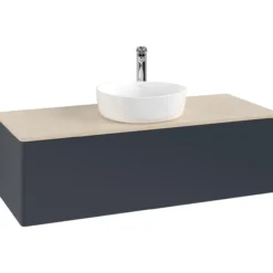 V&b antao servantskap 1 skuff glatt 1200x360x500 m/kranhull blå/créme