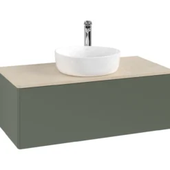 V&b antao servantskap 1 skuff glatt 1000x360x500 m/kranhull grønn/créme