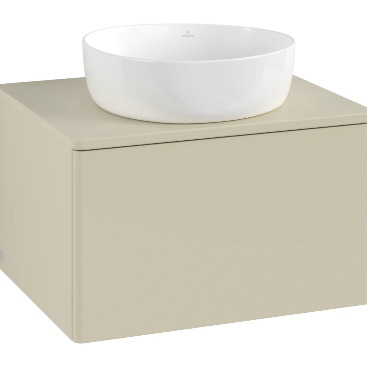 V&b antao servantskap 1 skuff glatt 600x360x500 m/kranhull silkegrå