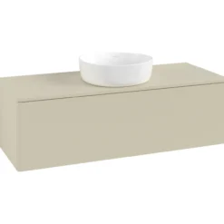 V&b antao servantskap 1 skuff glatt 1200x360x500 m/kranhull silkegrå