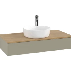 V&b antao servantskap 1 skuff glatt 1000x190x500 m/kranhull stengrå/eik