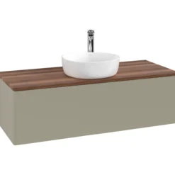 V&b antao servantskap 1 skuff glatt 1200x360x500 m/kranhull stengrå/valnøtt