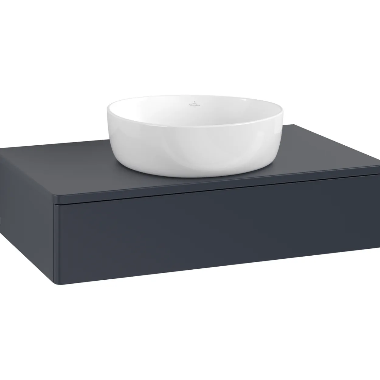 V&b antao servantskap 1 skuff glatt 800x190x500 u/kranhull blå