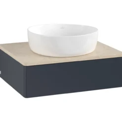 V&b antao servantskap 1 skuff glatt 600x190x500 u/kranhull blå/créme