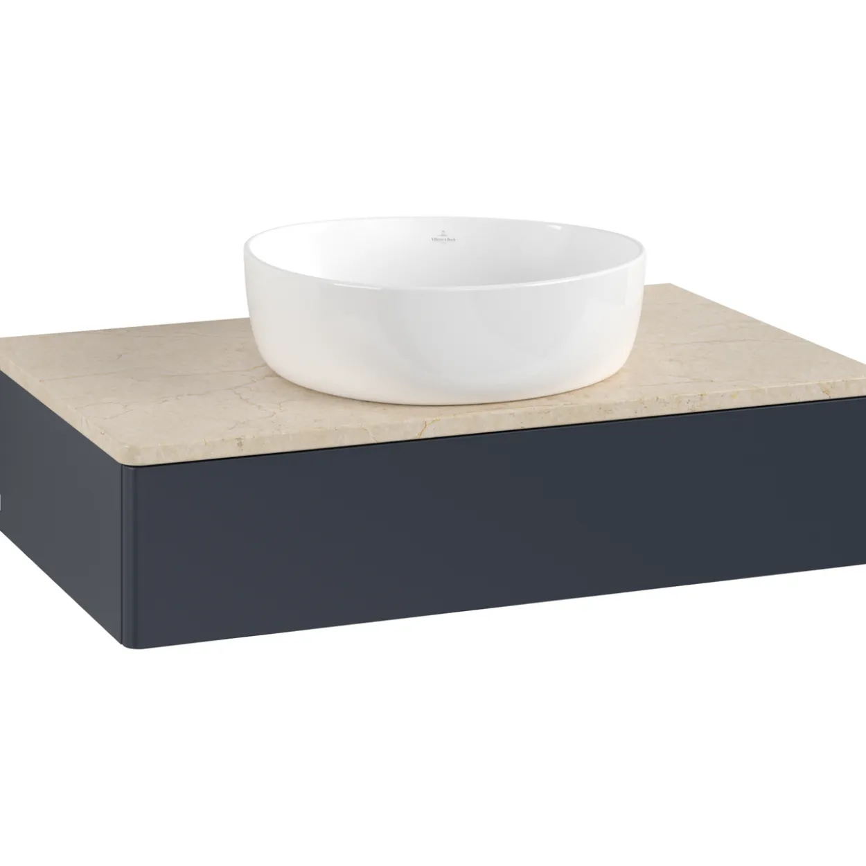 V&b antao servantskap 1 skuff glatt 800x190x500 u/kranhull blå/créme
