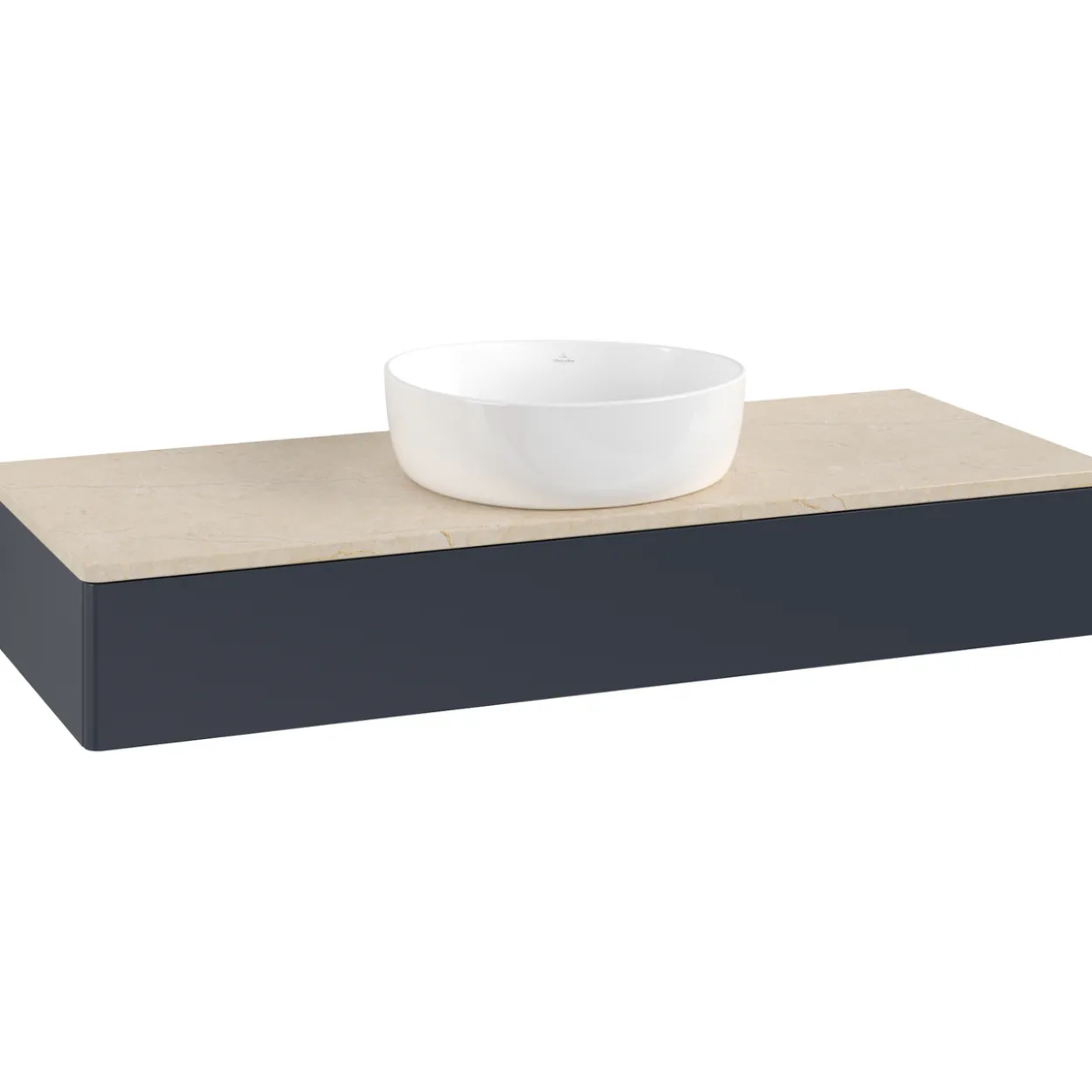 V&b antao servantskap 1 skuff glatt 1200x190x500 u/kranhull blå/créme
