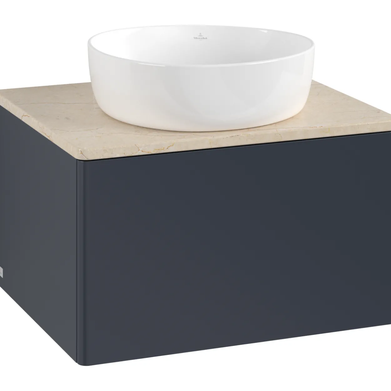 V&b antao servantskap 1 skuff glatt 600x360x500 u/kranhull blå/créme