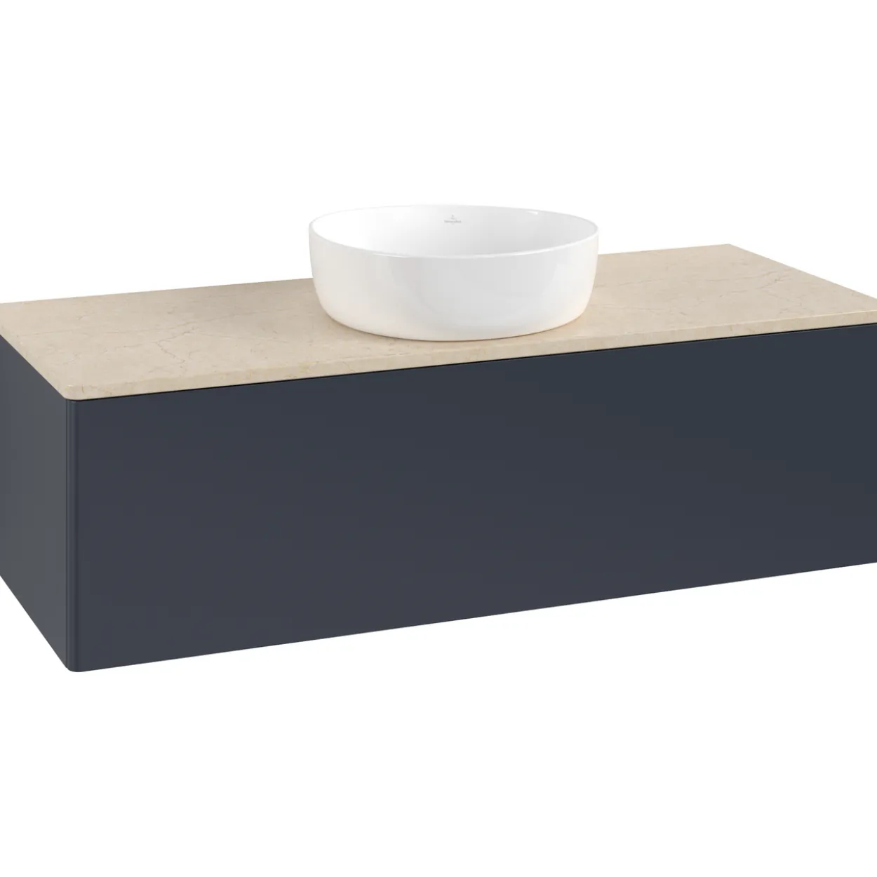 V&b antao servantskap 1 skuff glatt 1200x360x500 u/kranhull blå/créme