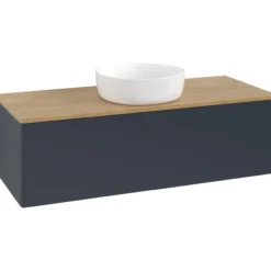 V&b antao servantskap 1 skuff glatt 1200x360x500 u/kranhull blå/eik