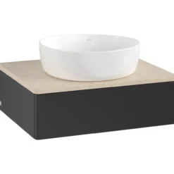 V&b antao servantskap 1 skuff glatt 600x190x500 u/kranhull matt sort/créme