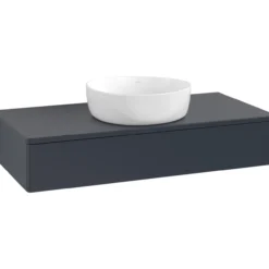 V&b antao servantskap 1 skuff glatt 1000x190x500 u/kranhull m/lys blå