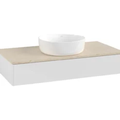 V&b antao servantskap 1 skuff glatt 1000x190x500 u/kranhull m/lys hvit/créme