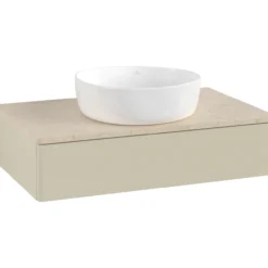 V&b antao servantskap 1 skuff glatt 800x190x500 u/kranhull m/lys silkegrå/créme
