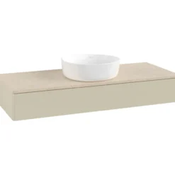 V&b antao servantskap 1 skuff glatt 1200x190x500 u/kranhull m/lys silkegrå/créme