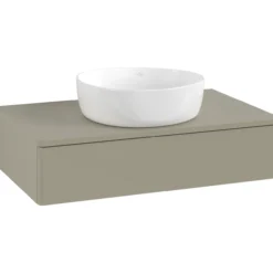 V&b antao servantskap 1 skuff glatt 800x190x500 u/kranhull m/lys stengrå