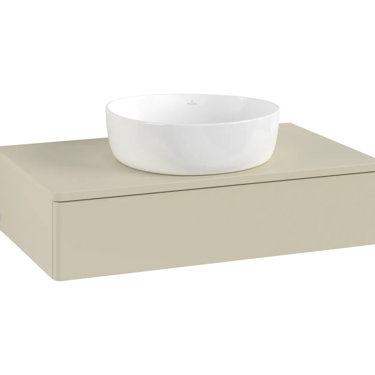V&b antao servantskap 1 skuff glatt 800x190x500 u/kranhull silkegrå