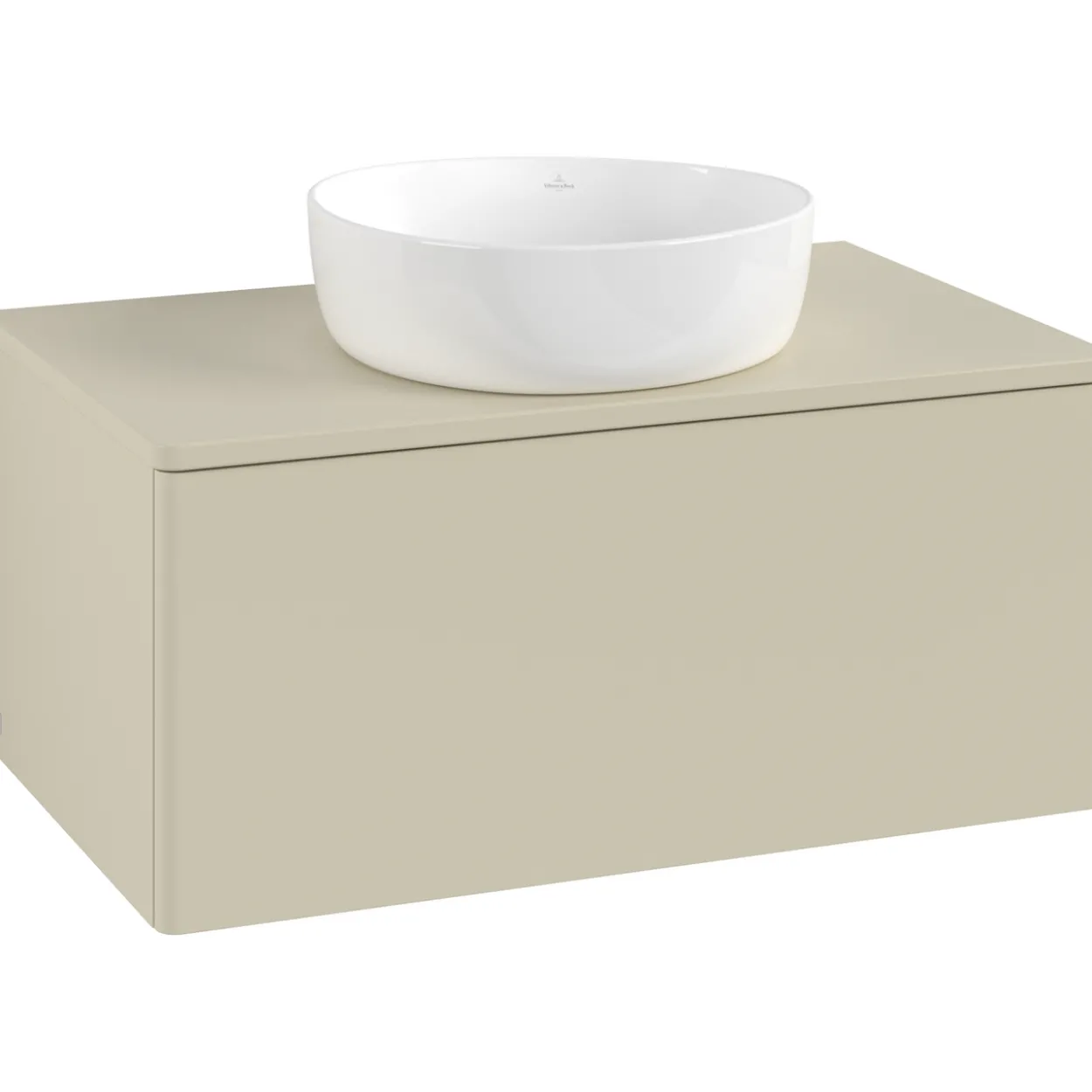 V&b antao servantskap 1 skuff glatt 800x360x500 u/kranhull silkegrå
