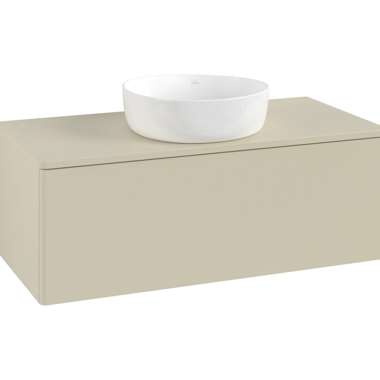 V&b antao servantskap 1 skuff glatt 1000x360x500 u/kranhull silkegrå