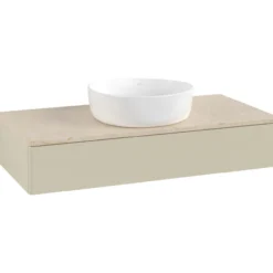 V&b antao servantskap 1 skuff glatt 1000x190x500 u/kranhull silkegrå/créme