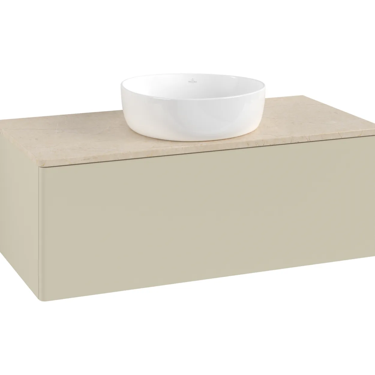 V&b antao servantskap 1 skuff glatt 1000x360x500 u/kranhull silkegrå/créme