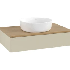 V&b antao servantskap 1 skuff glatt 800x190x500 u/kranhull silkegrå/eik