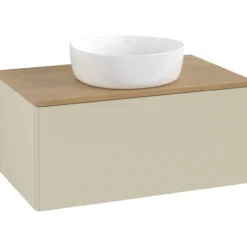 V&b antao servantskap 1 skuff glatt 800x360x500 u/kranhull silkegrå/eik
