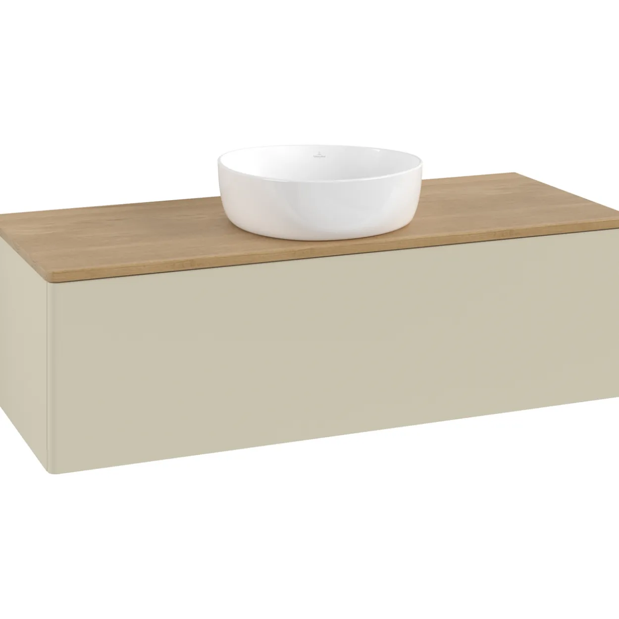 V&b antao servantskap 1 skuff glatt 1200x360x500 u/kranhull silkegrå/eik