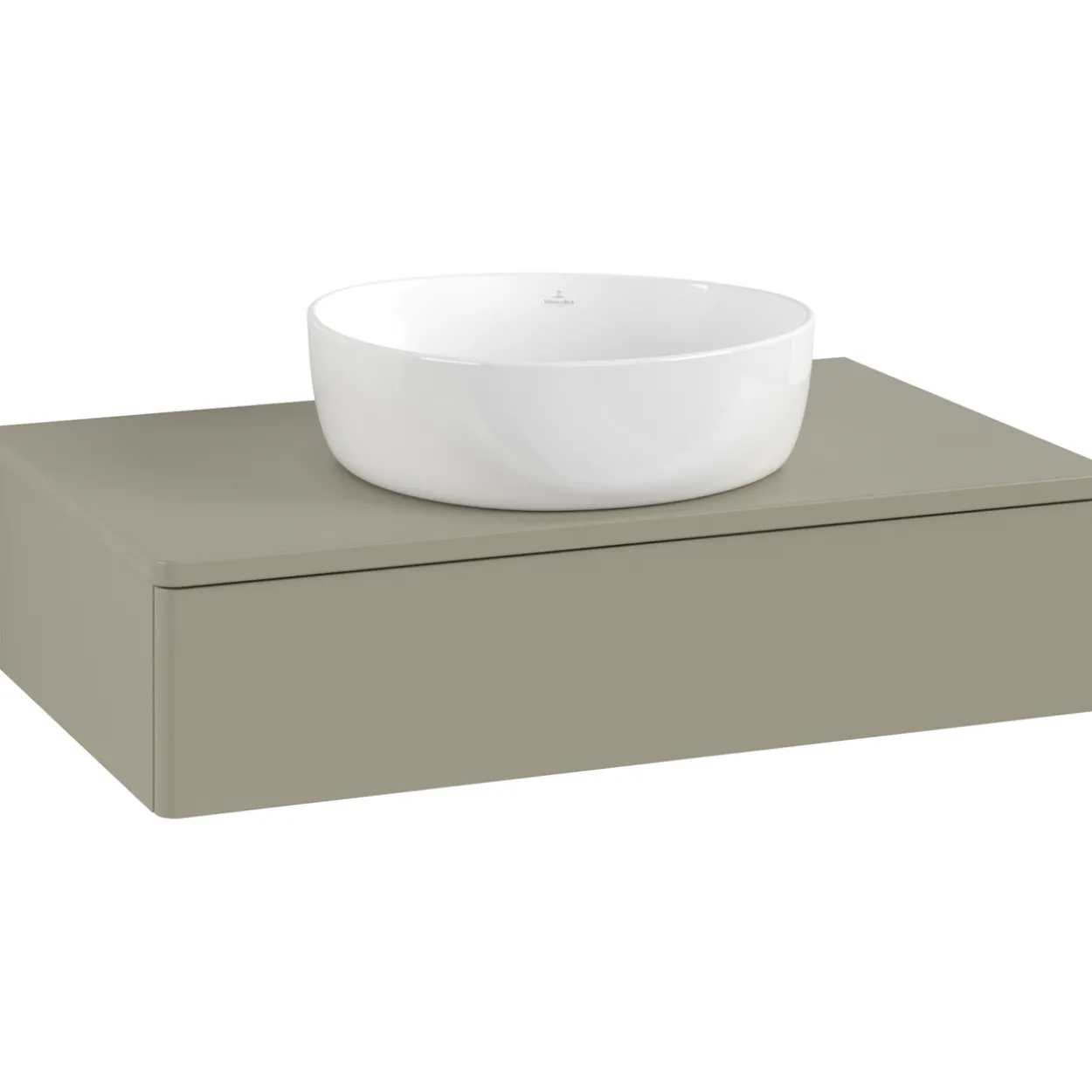 V&b antao servantskap 1 skuff glatt 800x190x500 u/kranhull stengrå