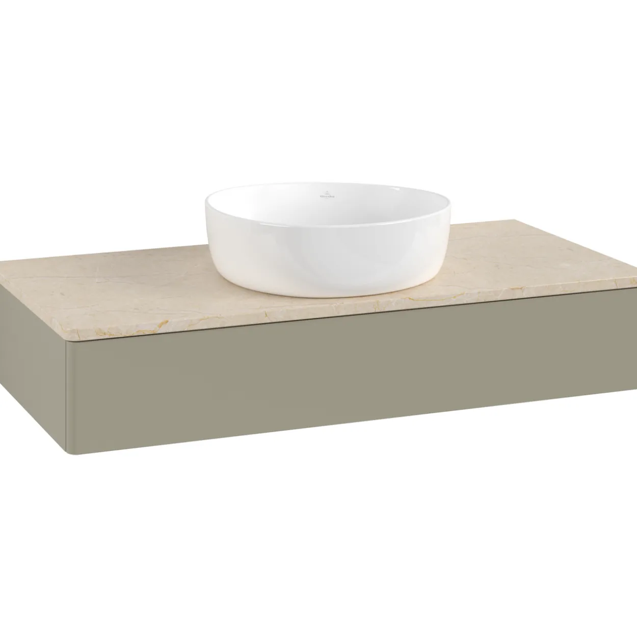 V&b antao servantskap 1 skuff glatt 1000x190x500 u/kranhull stengrå/créme