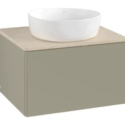 V&b antao servantskap 1 skuff glatt 600x360x500 u/kranhull stengrå/créme