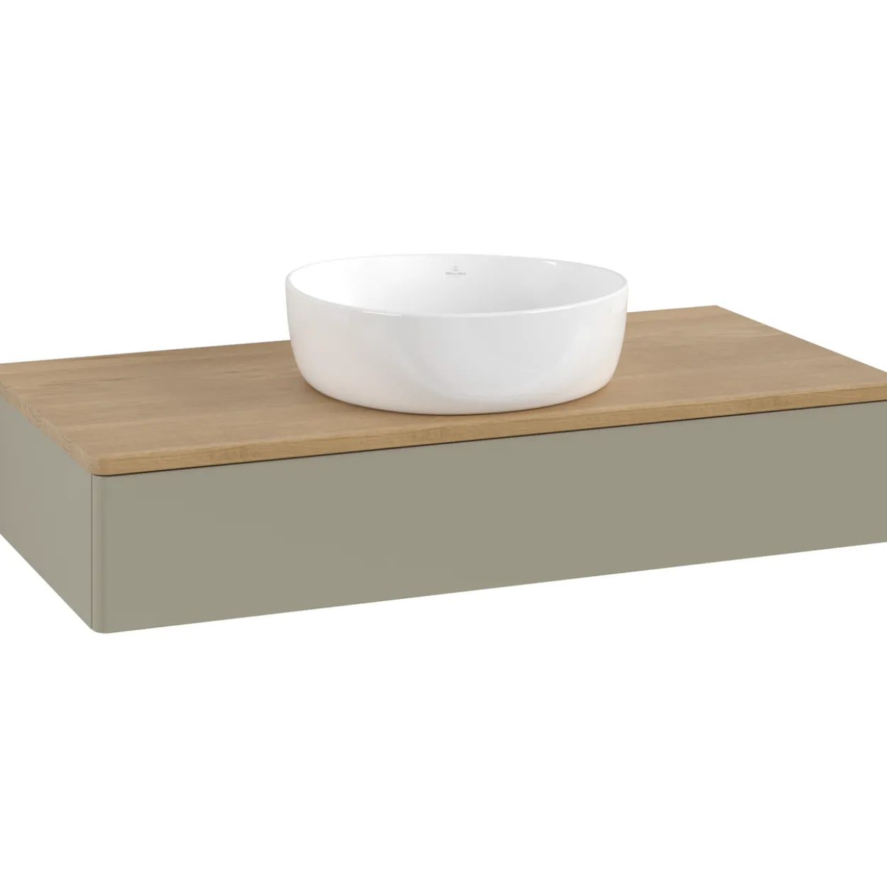 V&b antao servantskap 1 skuff glatt 1000x190x500 u/kranhull stengrå/eik