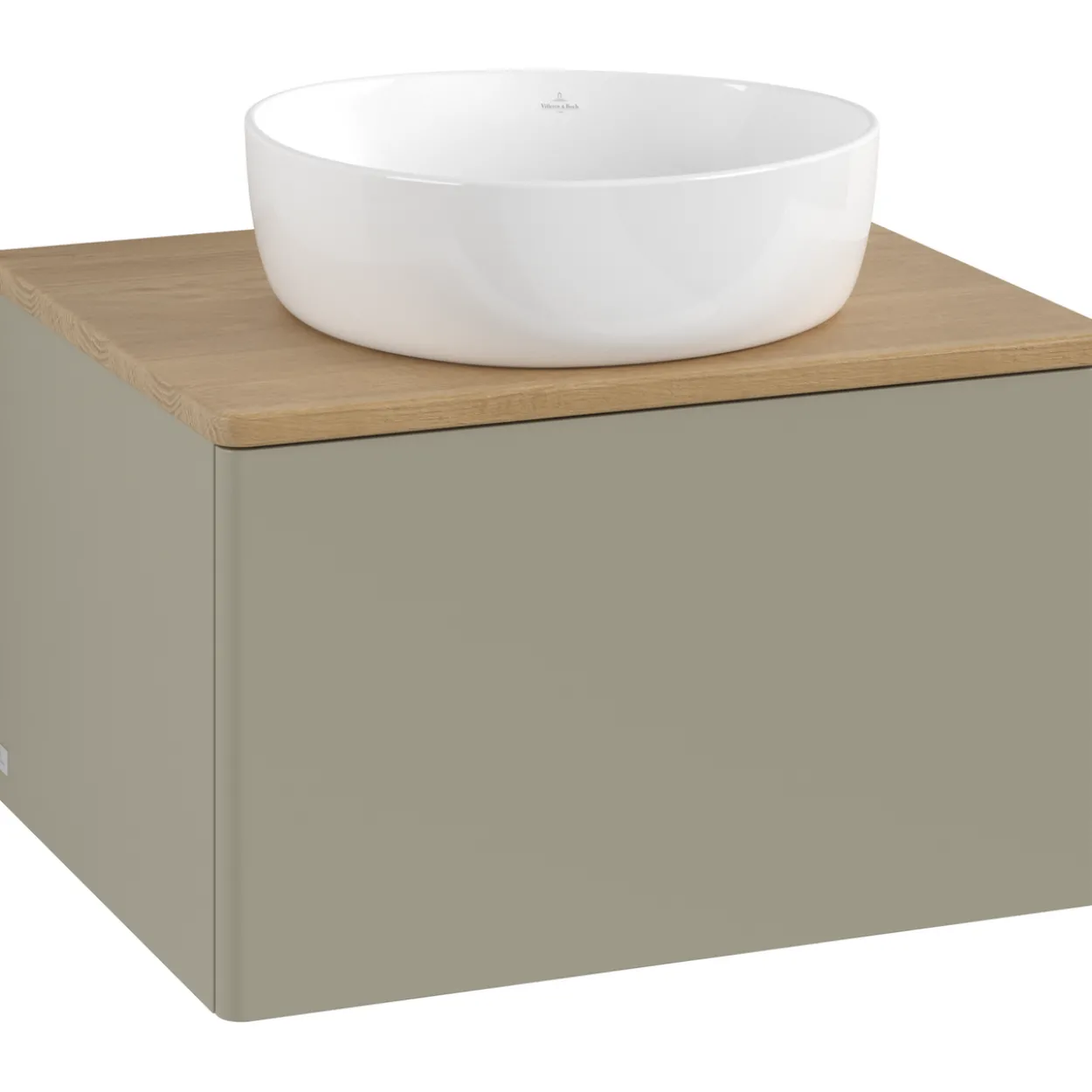 V&b antao servantskap 1 skuff glatt 600x360x500 u/kranhull stengrå/eik