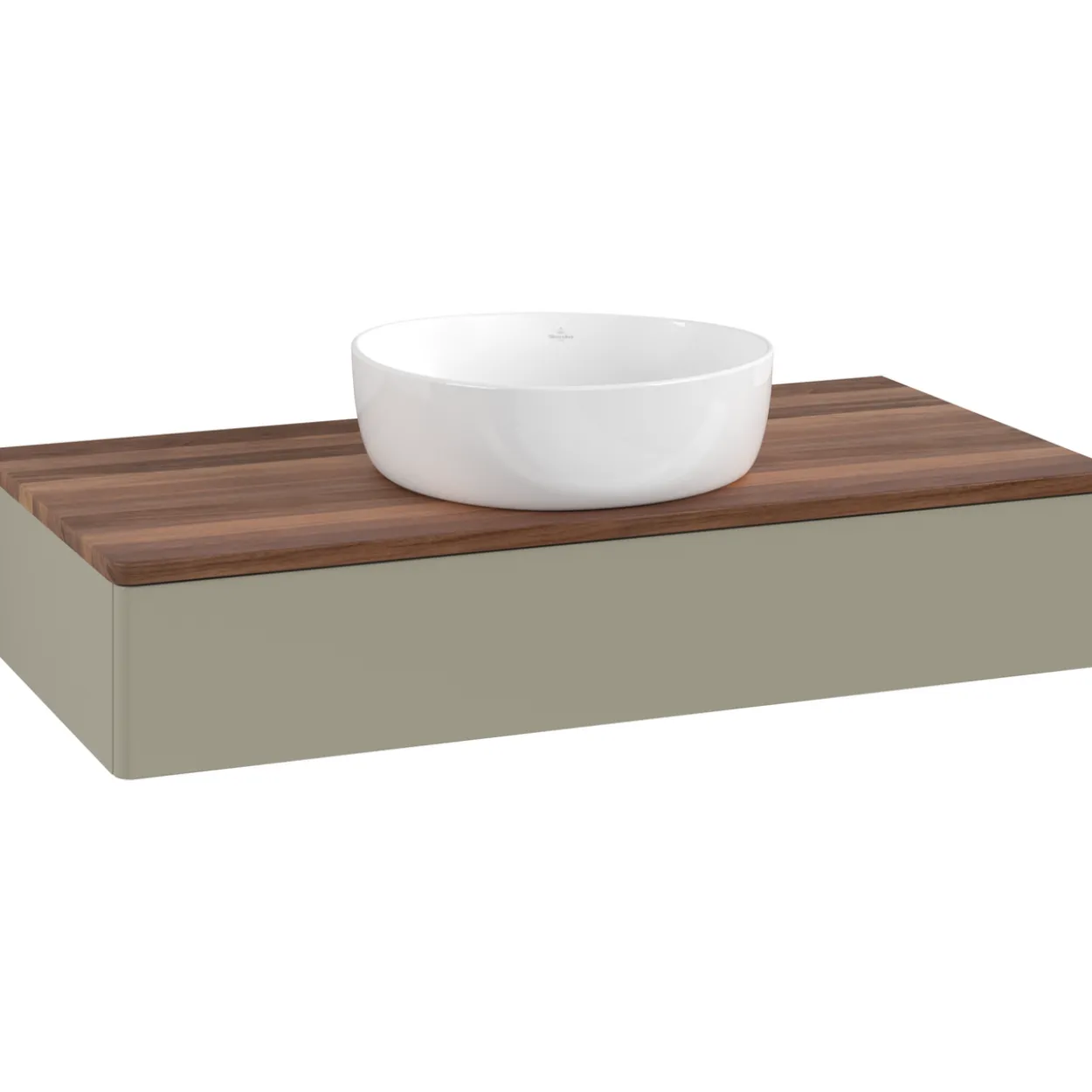 V&b antao servantskap 1 skuff glatt 1000x190x500 u/kranhull stengrå/valnøtt
