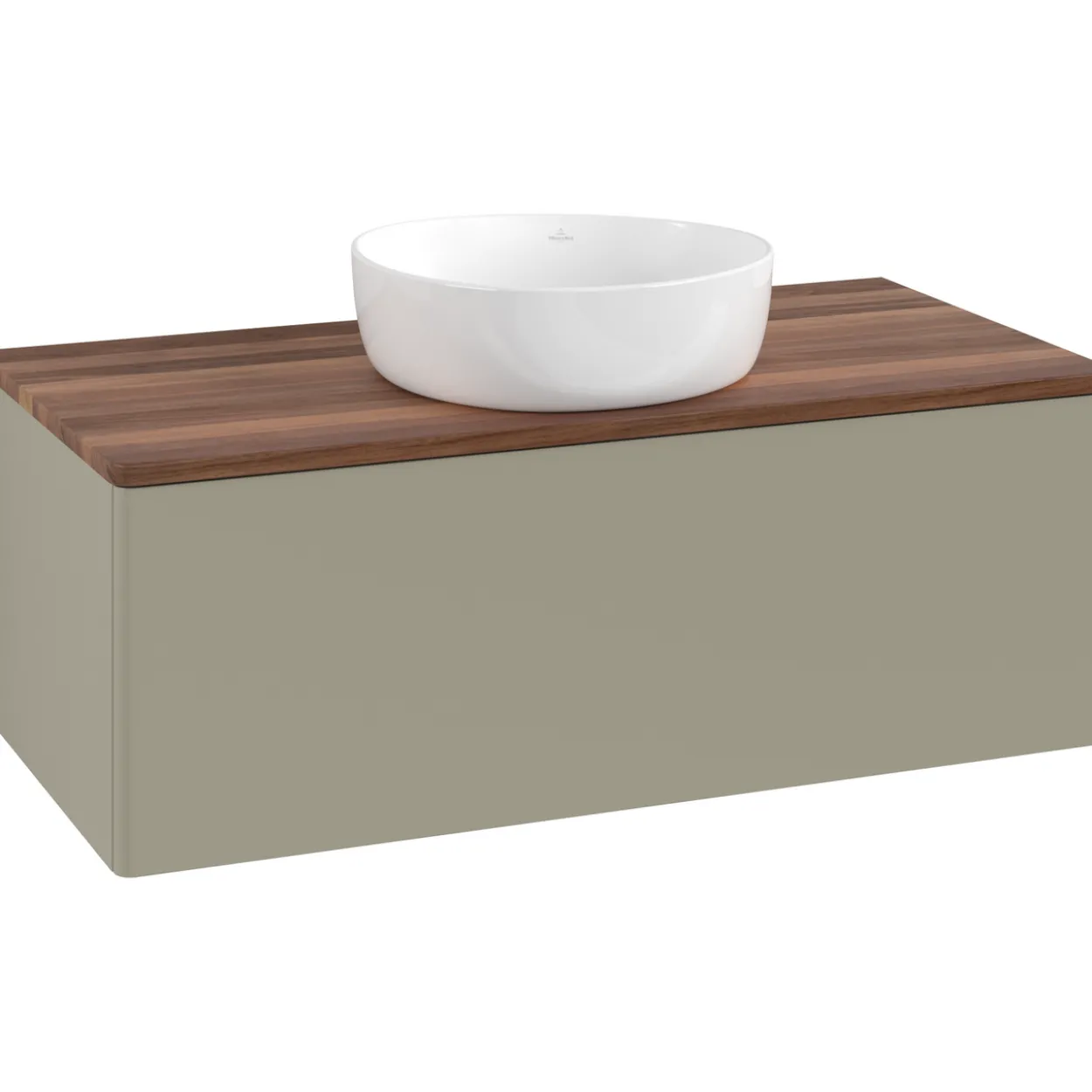 V&b antao servantskap 1 skuff glatt 1000x360x500 u/kranhull stengrå/valnøtt