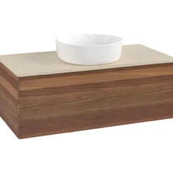 V&b antao servantskap 1 skuff glatt 1000x360x500 u/kranhull valnøtt/créme
