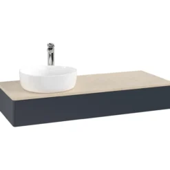 V&b antao servantskap 1 skuff glatt 1200x190x500 venstre m/kranhull blå/créme