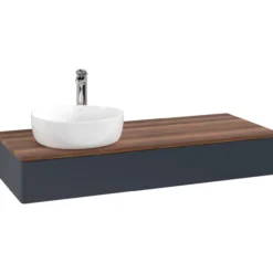 V&b antao servantskap 1 skuff glatt 1200x190x500 venstre m/kranhull blå/valnøtt