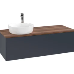 V&b antao servantskap 1 skuff glatt 1200x360x500 venstre m/kranhull blå/valnøtt